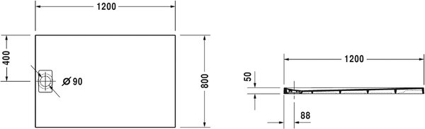 Duravit Stonetto cădiță de duș dreptunghiulară 120x80 cm alb 720148380000000