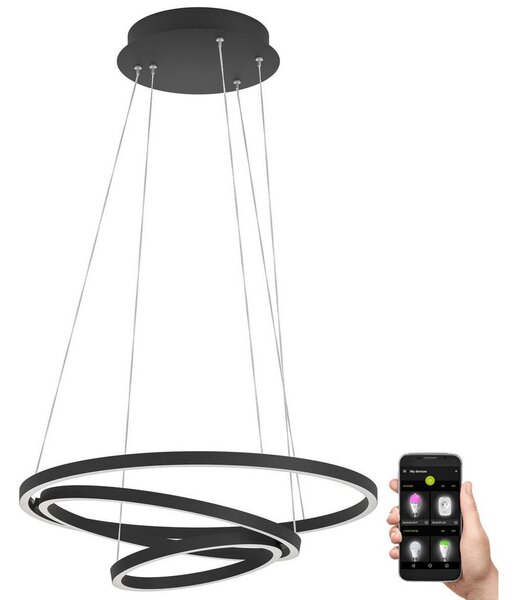 Lustră LED dimabilă pe cablu LOBINERO-Z LED/43,2W/230V negru Eglo 900479
