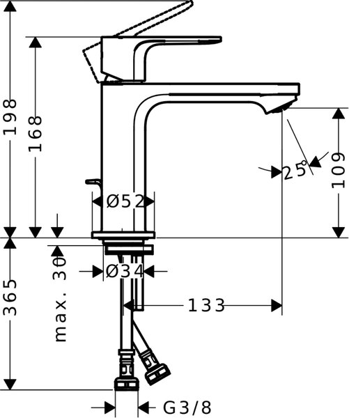 Hansgrohe Rebris S baterie lavoar stativ crom 72519000