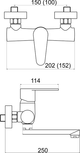 Novaservis Titania Fresh, baterie pentru chiuvetă, montată pe perete, 100 mm, crom, 96077.0