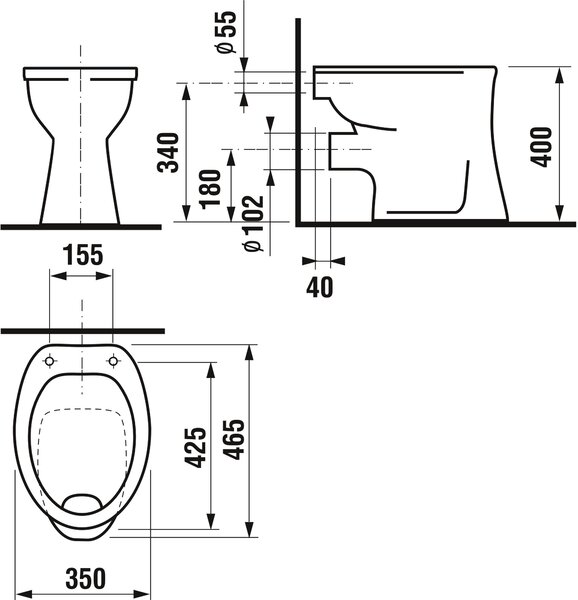 Jika Dino vas wc stativă alb H8220000000001
