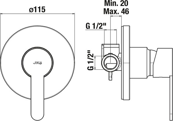 Jika Lyra Plus baterie de duș ascuns crom H3311Z60040001