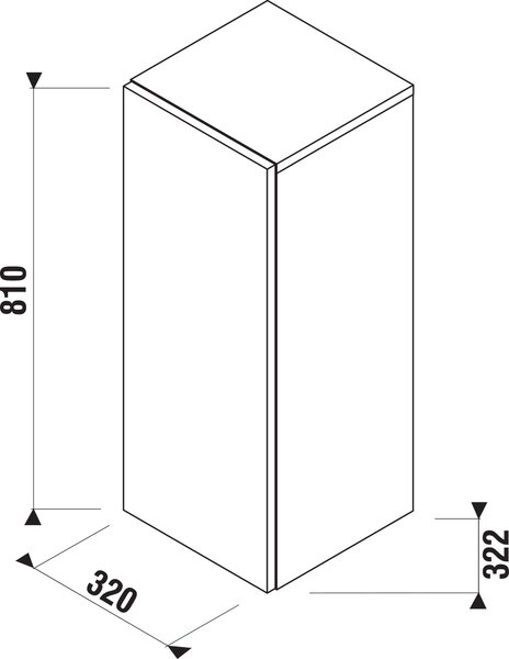 Jika Cubito Pure dulap 32x32.2x81 cm laterala pe perete stejar H43J4211105191