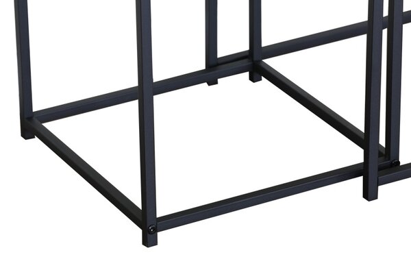 Set 2 bucati Masuta de cafea, Pakoworld, Negru, 40x40x50 cm