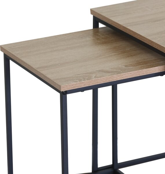 Set 2 bucati Masuta de cafea, Pakoworld, Negru, 40x40x50 cm