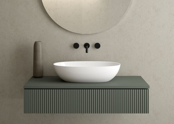 Ksuro 02 lavoar 60x36 cm ovale de blat alb luciu 20003000