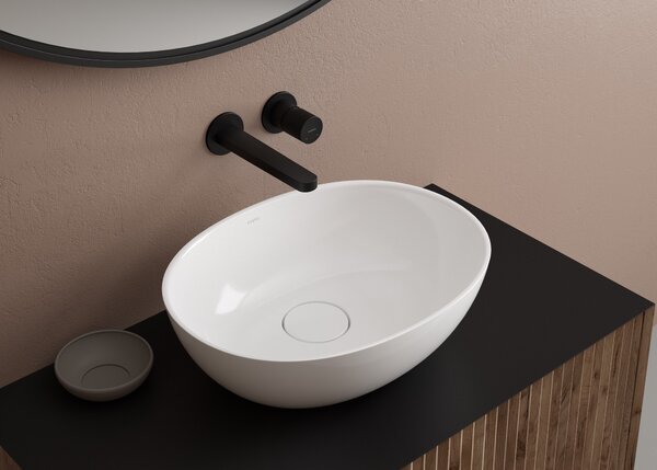 Ksuro 02 lavoar 60x36 cm ovale de blat alb luciu 20003000