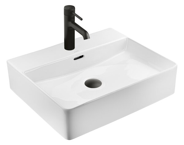 Ksuro 100 lavoar 50.5x43 cm dreptunghiular de blat alb luciu 21001000