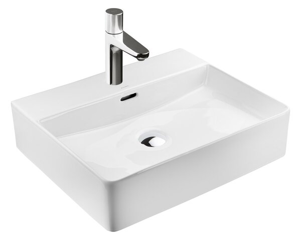 Ksuro 100 lavoar 50.5x43 cm dreptunghiular de blat alb luciu 21001000