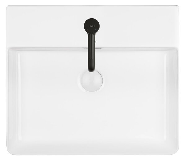 Ksuro 100 lavoar 50.5x43 cm dreptunghiular de blat alb luciu 21001000