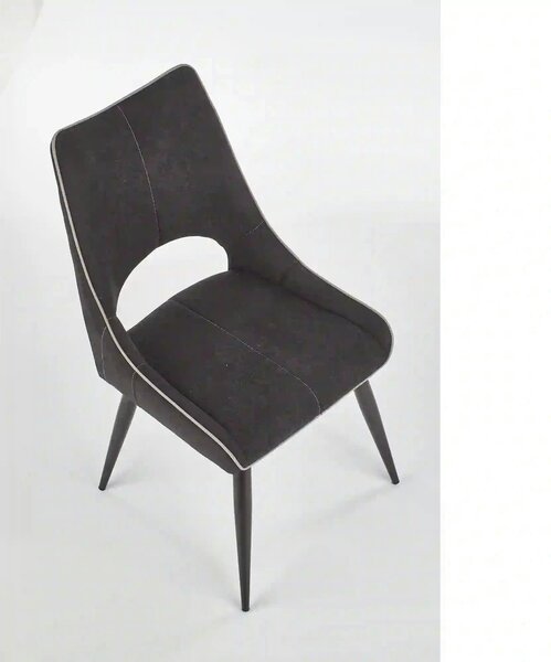 Scaun K369, gri inchis/negru, stofa clasica/otel, 48x58x92 cm