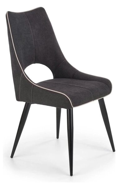 Scaun K369, gri inchis/negru, stofa clasica/otel, 48x58x92 cm