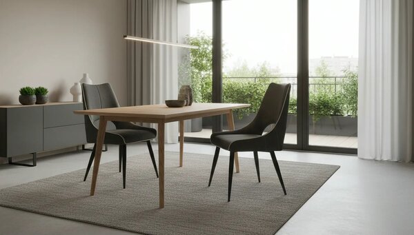 Scaun K369, gri inchis/negru, stofa clasica/otel, 48x58x92 cm