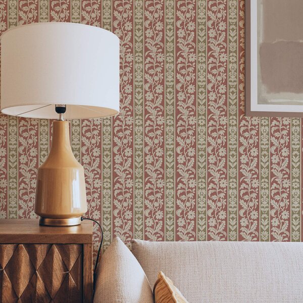 Tapet Dungi verticale retro cu model floral, Tapet flori, a00362 : Uwalls.ro