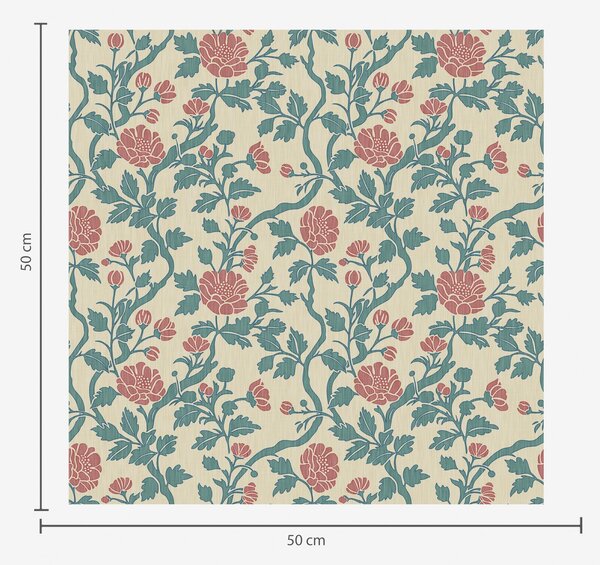 Tapet Flori ornamentale roz pe un fundal bej, Tapet flori, a00414 : Uwalls.ro