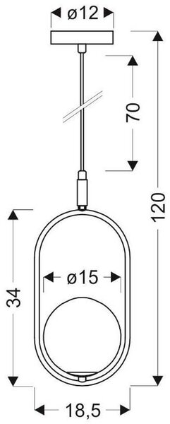 Candellux Cordel lampă suspendată 1x28 W alb-negru 31-10148