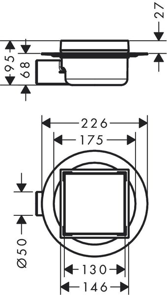 Hansgrohe Raindrain rigolă duș 15 cm oţel 56112800