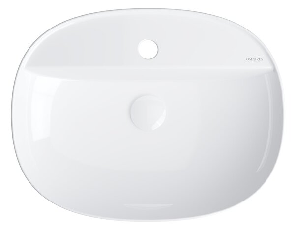 Omnires Atlanta lavoar 51x39 cm ovale de blat alb luciu ATLANTA505BP
