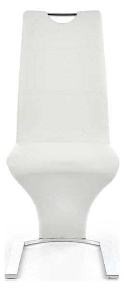 Scaun tapitat K188, alb/crom, piele ecologica/metal, 45X63X101 CM