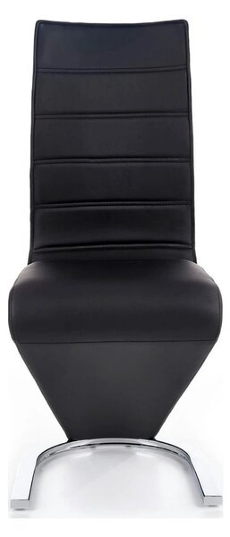 Scaun tapitat K194, negru/alb/crom, piele ecologica/metal, 45X58X99 CM