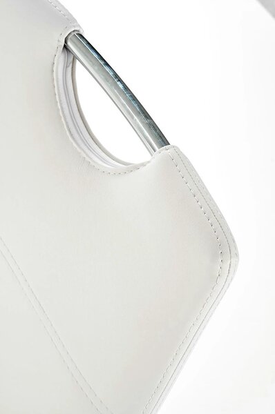 Scaun tapitat K188, alb/crom, piele ecologica/metal, 45X63X101 CM