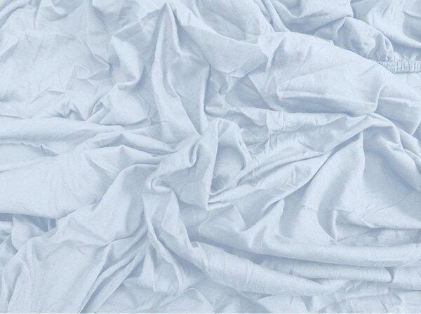 Cearsaf Jersey cu elastic 90x200 cm albastru deschis