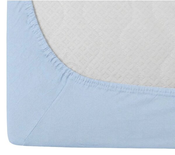 Cearsaf Jersey cu elastic 90x200 cm albastru deschis