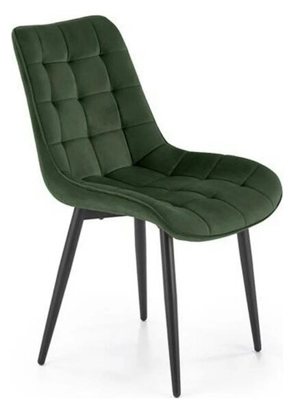 Scaun K580, verde inchis - HLR 57, stofa catifelata/otel, 51x61x85 cm