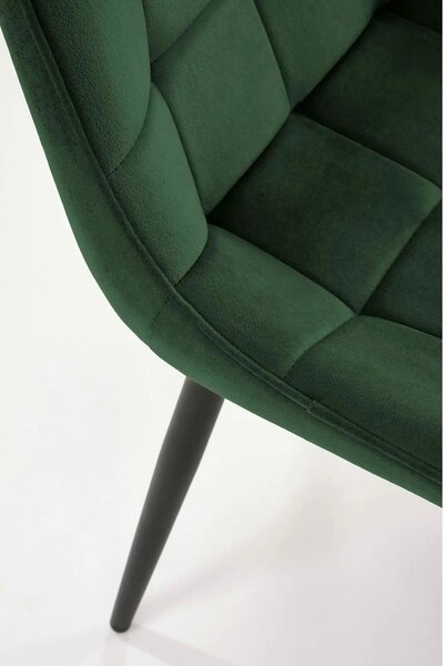 Scaun K580, verde inchis - HLR 57, stofa catifelata/otel, 51x61x85 cm
