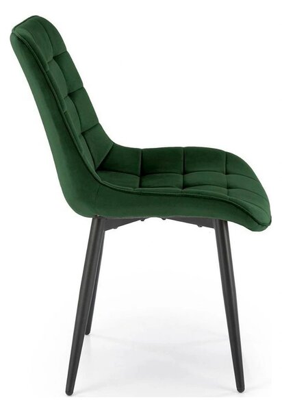 Scaun K580, verde inchis - HLR 57, stofa catifelata/otel, 51x61x85 cm
