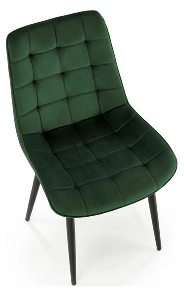 Scaun K580, verde inchis - HLR 57, stofa catifelata/otel, 51x61x85 cm