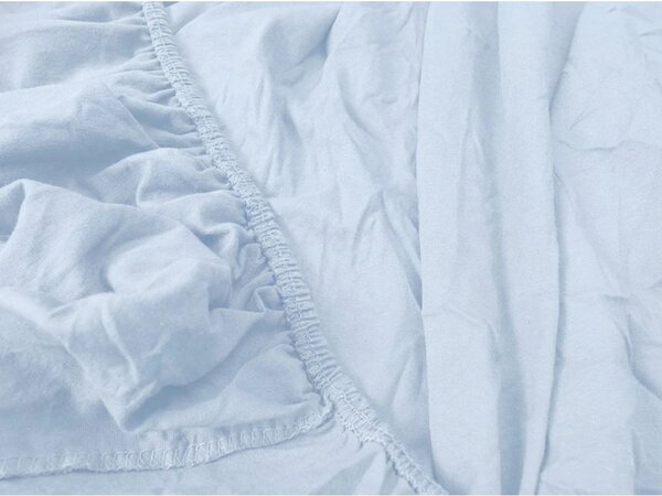 Cearsaf Jersey cu elastic 90x200 cm albastru deschis