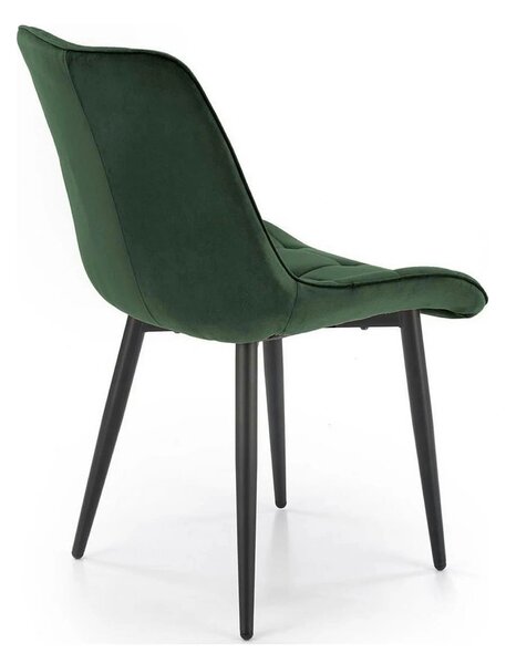 Scaun K580, verde inchis - HLR 57, stofa catifelata/otel, 51x61x85 cm