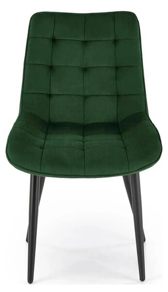 Scaun K580, verde inchis - HLR 57, stofa catifelata/otel, 51x61x85 cm