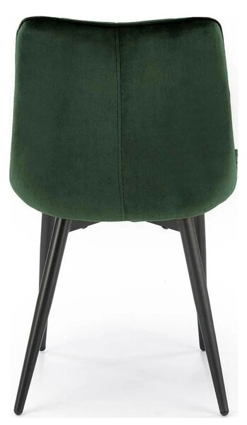 Scaun K580, verde inchis - HLR 57, stofa catifelata/otel, 51x61x85 cm