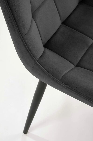 Scaun K580, negru - HLR 66, stofa catifelata/otel, 51x61x85 cm