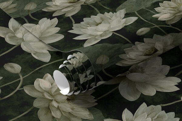 Tapet Lotus, Tapet flori, a00420v2 : Uwalls.ro