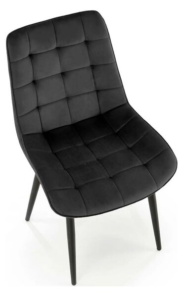 Scaun K580, negru - HLR 66, stofa catifelata/otel, 51x61x85 cm