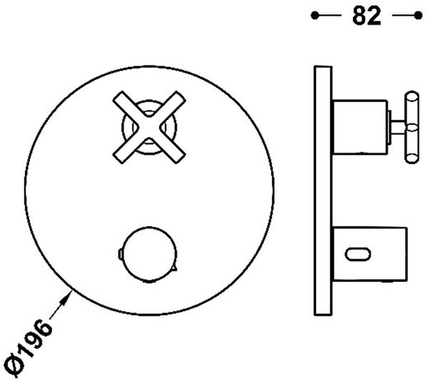 Tres Mont Blanc baterie cadă-duș ascuns cu termostat crom 28325001