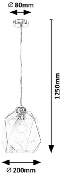 Rabalux Shivani lampă suspendată 1x40 W crom-transparent 72012