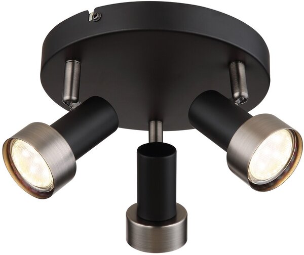 Rabalux Konrad lampă de tavan 3x50 W negru-argint 73013