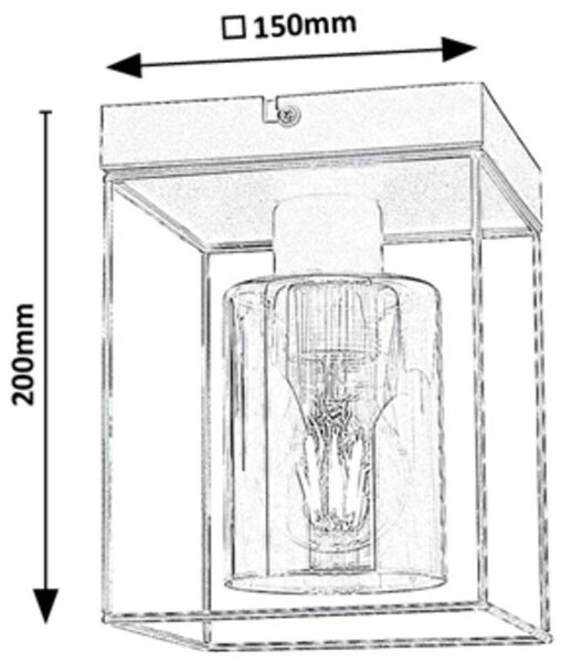 Rabalux Chadwick lampă de tavan 1x25 W negru-fumuriu 71031
