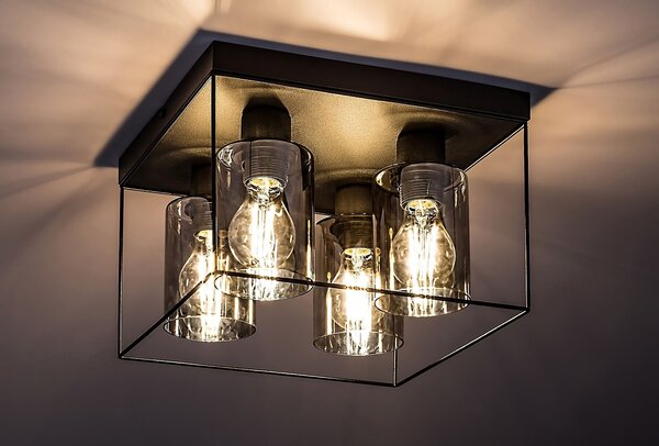 Rabalux Chadwick lampă de tavan 4x25 W negru-fumuriu 71034