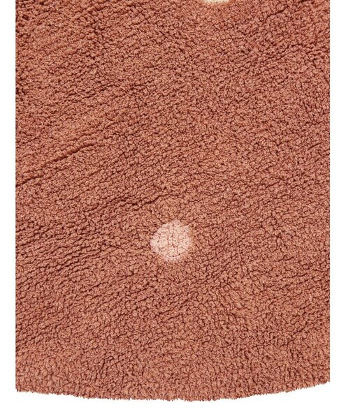 Covor pentru copii cărămiziu lavabil/țesut manual din bumbac ø140 cm Round Dot Chestnut – Lorena Canals