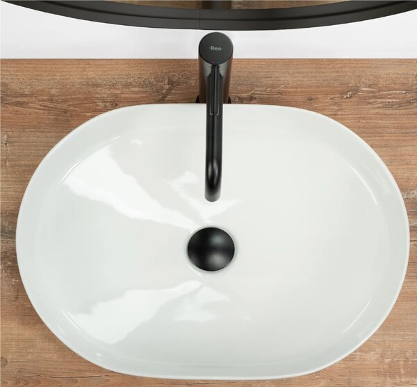 Rea Nadia lavoar 50x38 cm ovale de blat alb REA-U6563