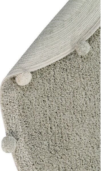 Covor pentru copii verde deschis lavabil/țesut manual din bumbac ø120 cm Bubbly Olive – Lorena Canals