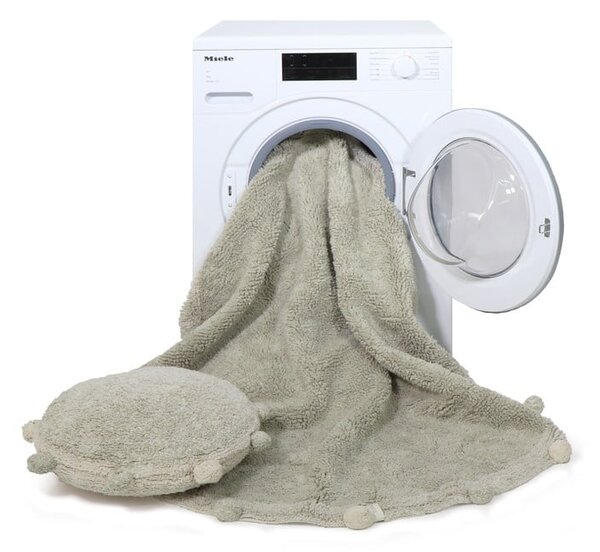 Covor pentru copii verde deschis lavabil/țesut manual din bumbac ø120 cm Bubbly Olive – Lorena Canals