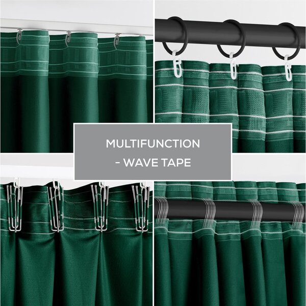 Draperie verde-închis dimout (semi-opacă) din catifea 140x245 cm Pleat – Restilo