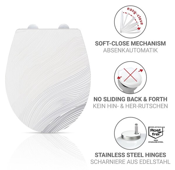 Capac WC 38 x 44,5 cm Easy-Close (cu închidere automată) Menin – Wenko