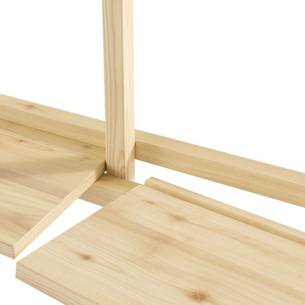 Bibliotecă de perete în culoare naturală din lemn de pin 192x47,5 cm Groove – Karup Design